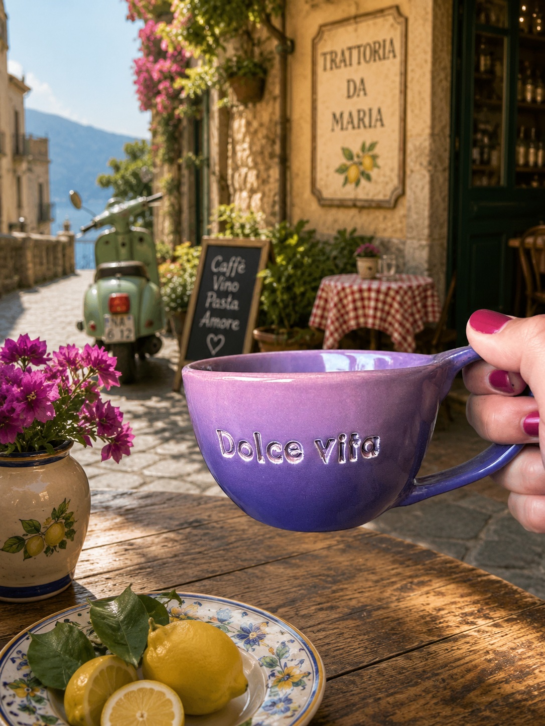 filiżanka handmade Dolce Vita inspirowana włoskim stylem życia
